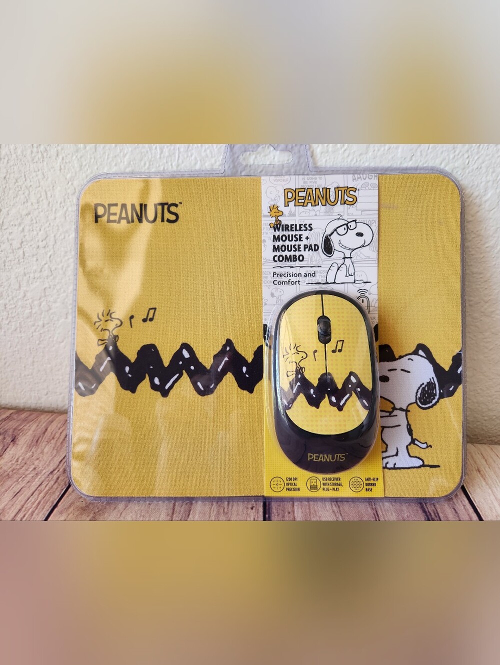 Peanuts Snoopy Woodstock Mouse &  Mouse Pad Combo Set